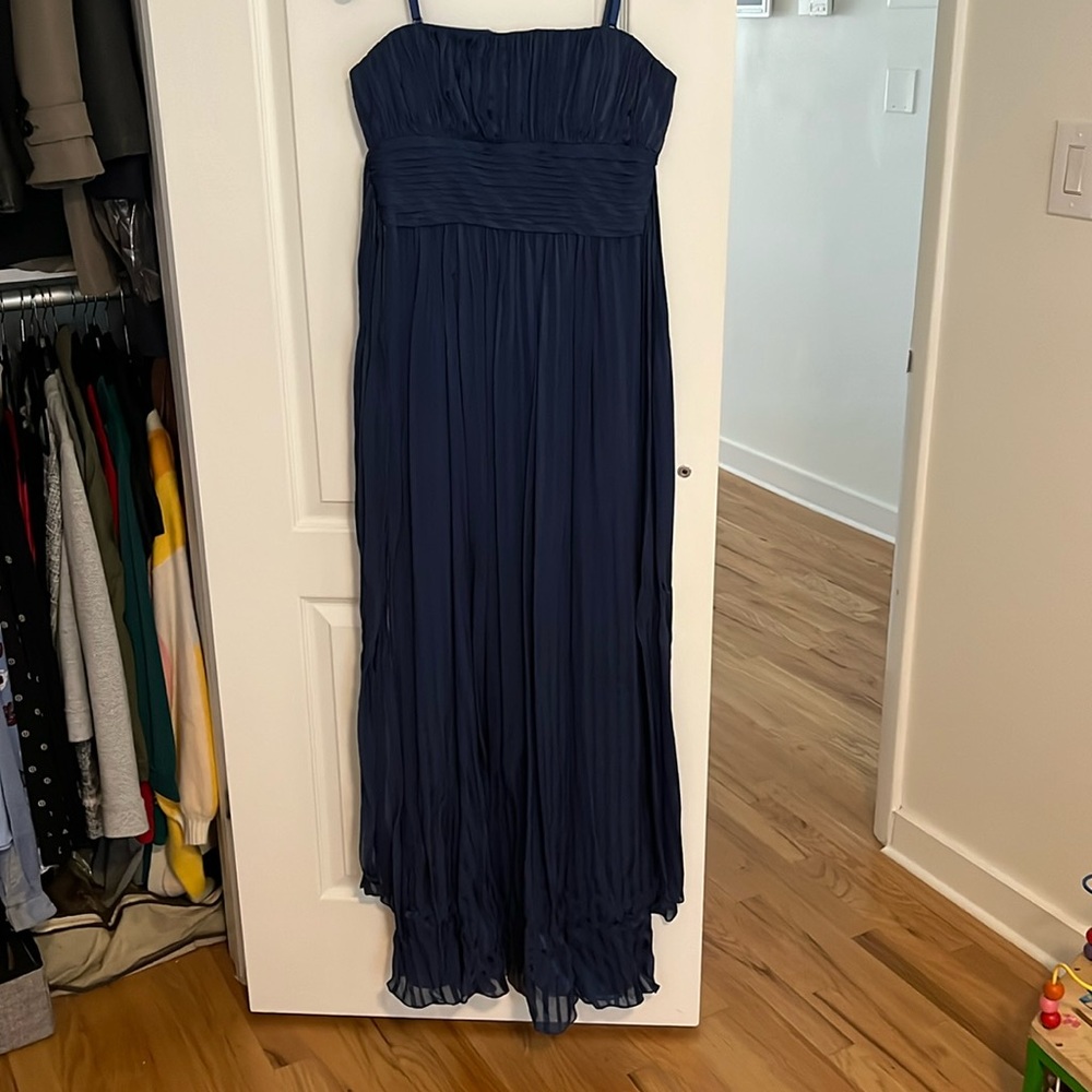 BCBGMaxAzria flowy strap dress blue in size 4. Used once. Like new condition